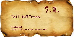 Tell Márton névjegykártya