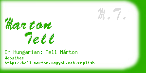 marton tell business card